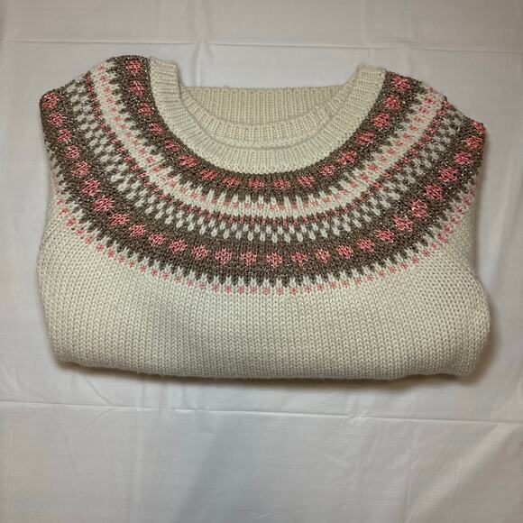 Banana Republic FAIR ISLE PULLOVER cream color size small - Picture 11 of 13
